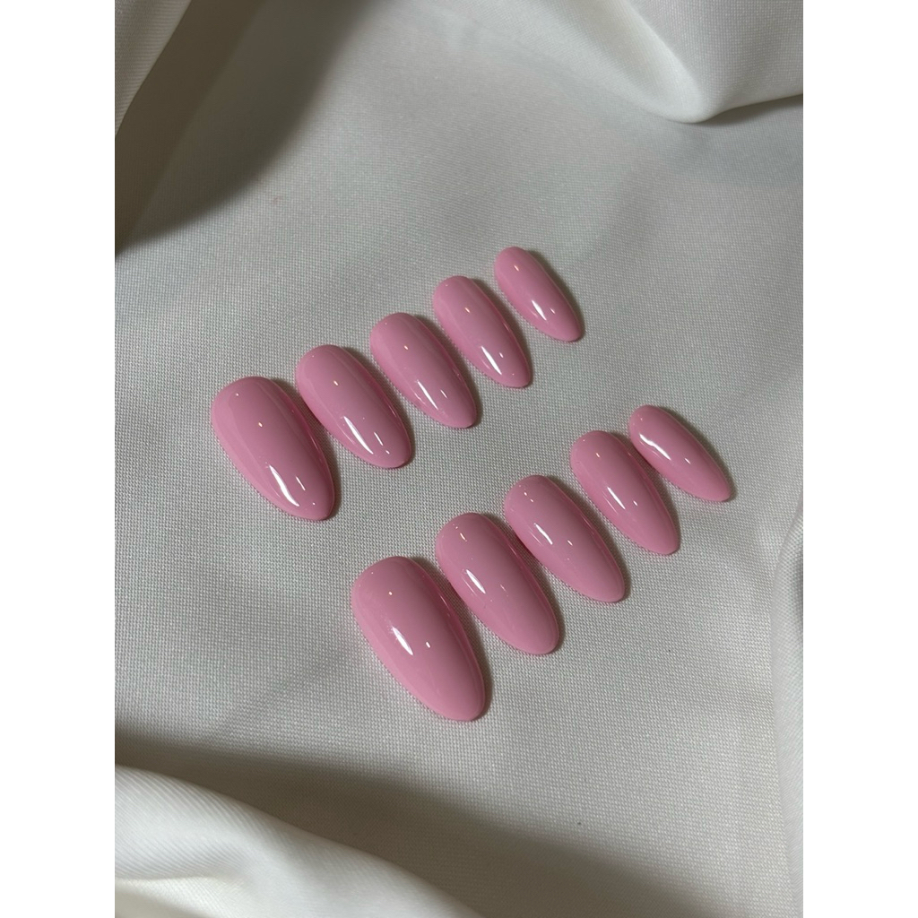 Press On Nail Strawberry milk | Kuku Palsu panjang Korea | Natural Glossy