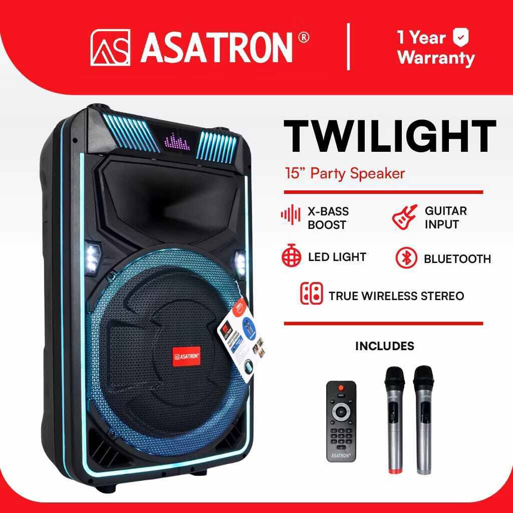 speaker Asatron Twilight 15 Inch Bluetooth Karaoke Party Speaker  portable asatron 15 inch