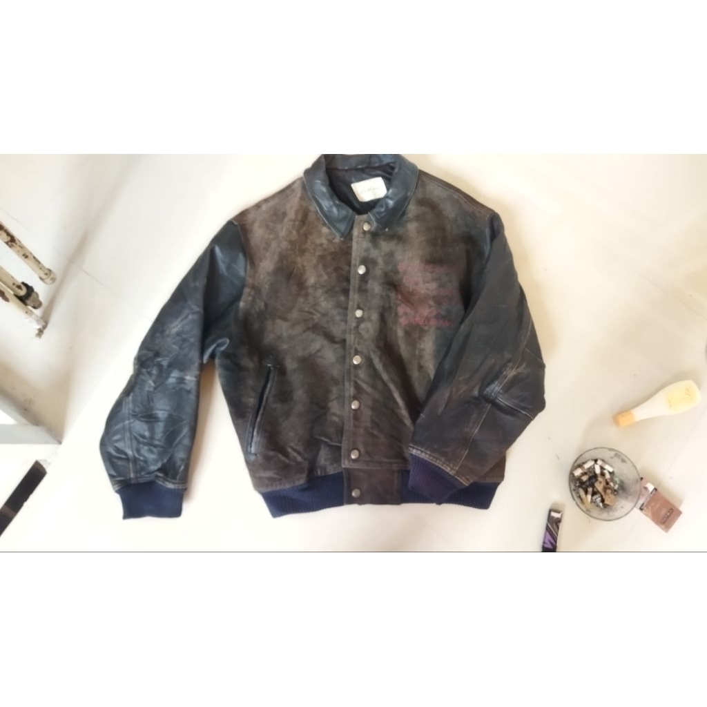 jaket Varsity kulit vintage jaket motor