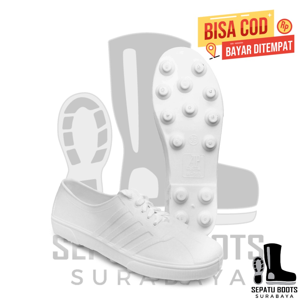 Sepatu Bola AP 963 Putih Sol pul Pool Karet Lokal Lentur Ringan Sepak Bola