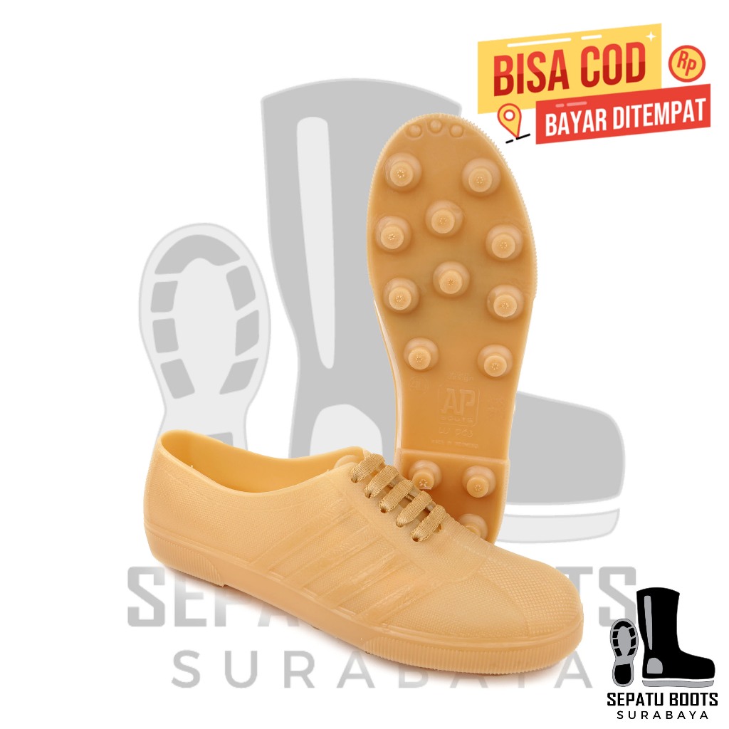 Sepatu Bola AP 963 Cream Sol pul Pool Karet Lokal Lentur Ringan Sepak Bola
