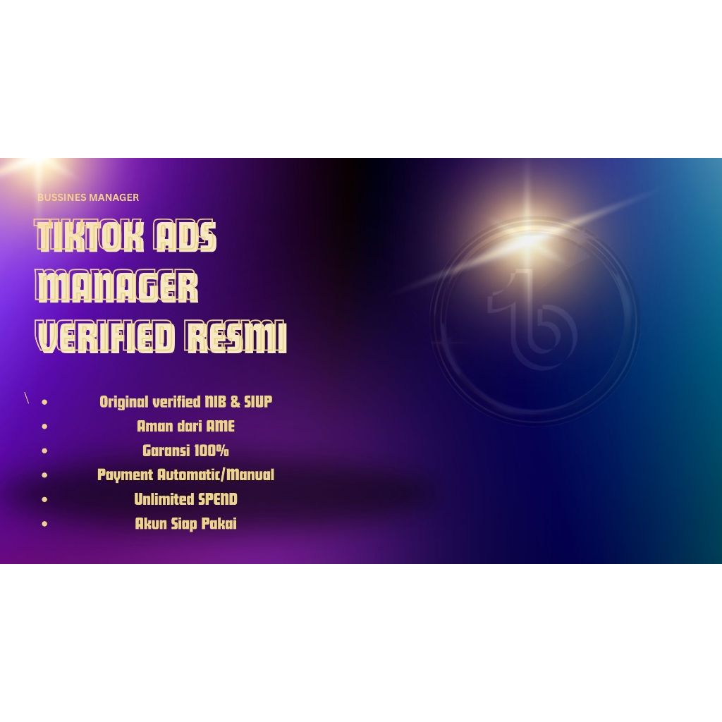 Tiktok Bussines Manager Verified Resmi 3 ACC
