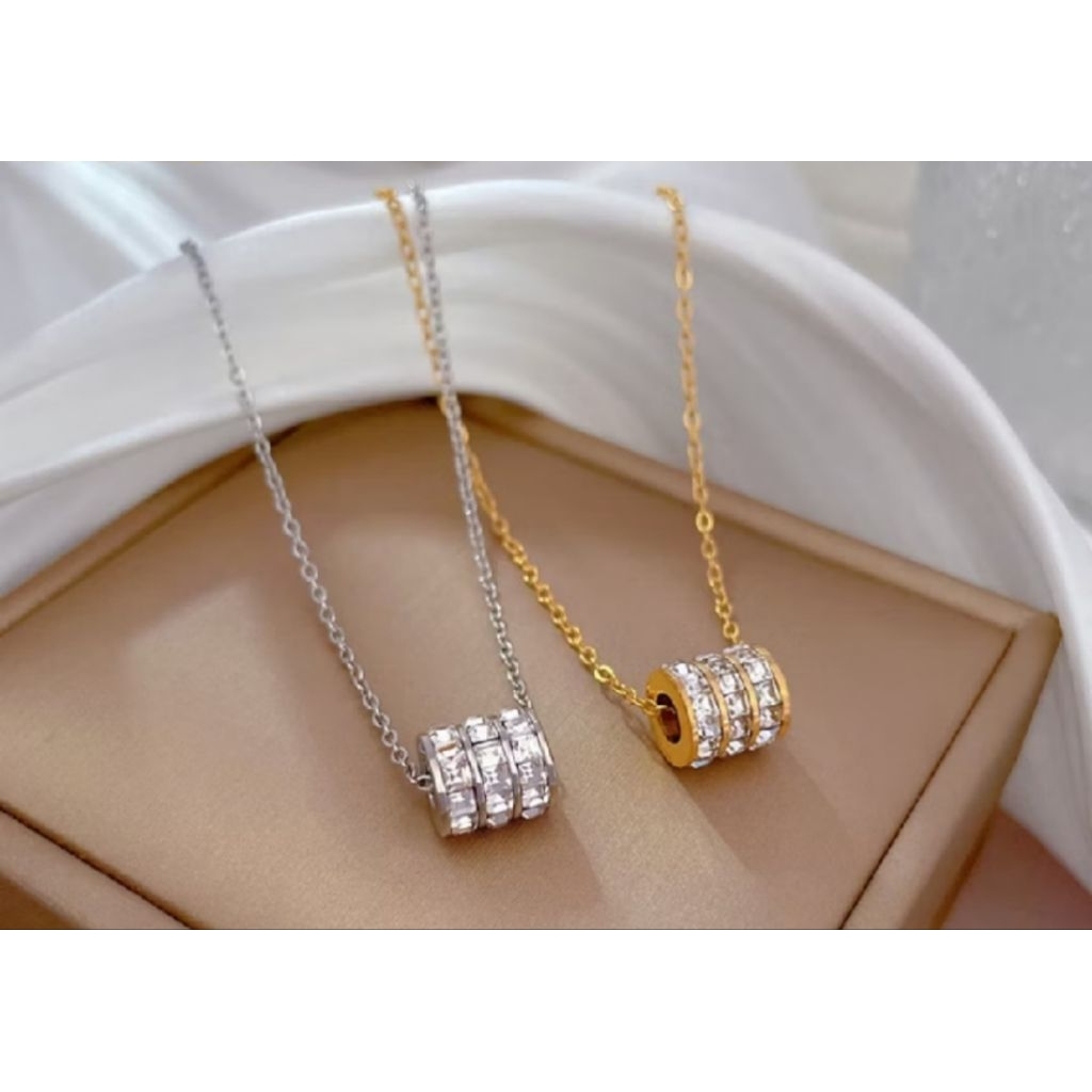 kalung berlian imitasi kolom Romawi angka Romawi