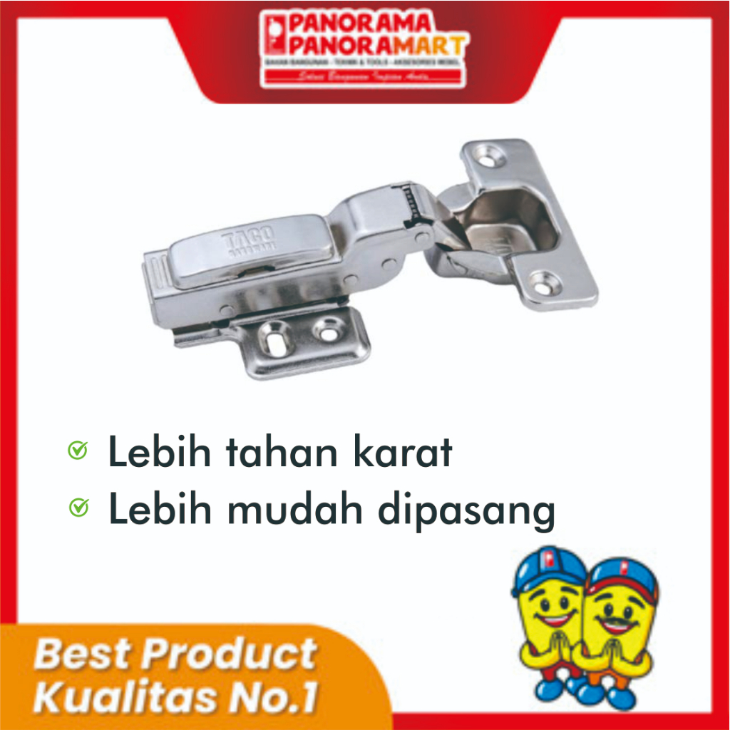 TACO Engsel Sendok Slow Motion 1 Pasang - ET 01 /ENGSEL SENDOK HIDROLIK TACO 1/2 BENGKOK ET 01B