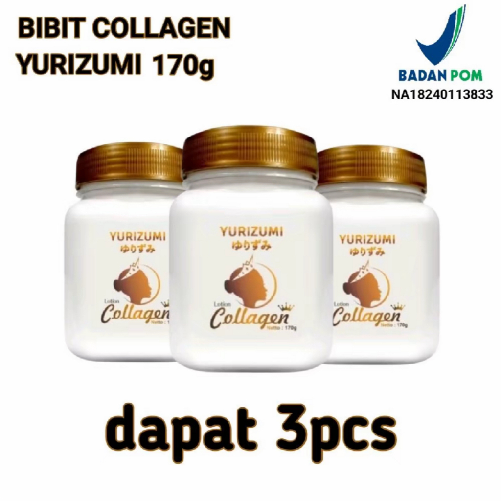 Paket 3 pcs Bibit Collagen Lotion BPOM Krim Pemutih Badan Original Permanen Pemutih Wajah ori