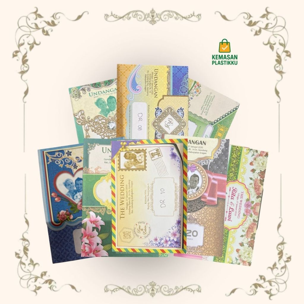 Undangan Custom Lipat Dua Bisa Request Foto Undangan Pernikahan Cetak