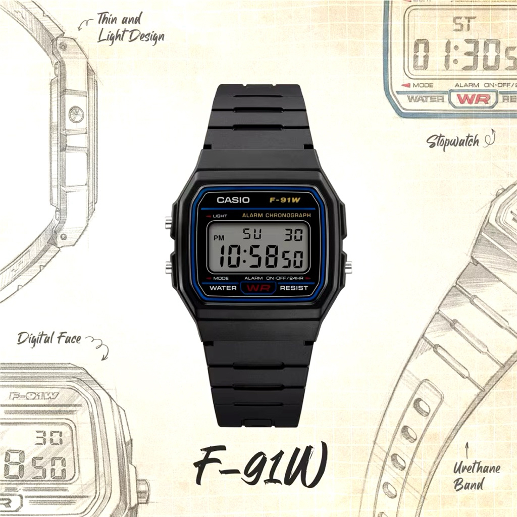 JAM TANGAN CASIO F91W CLASSIC ORIGINAL LEGENDARY