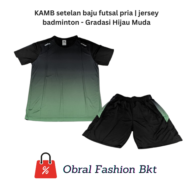 KAMB setelan baju futsal pria | jersey badminton - Gradasi Hijau Muda