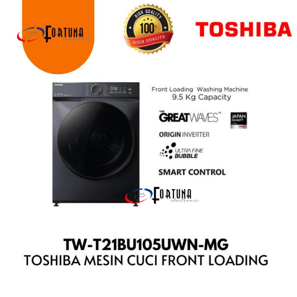 TOSHIBA MESIN CUCI TW-T21BU105UWN(MG)  9,5 KG INVERTER FRONT LOADING - ULTRA FINE BUBBLE - HYGIENE C