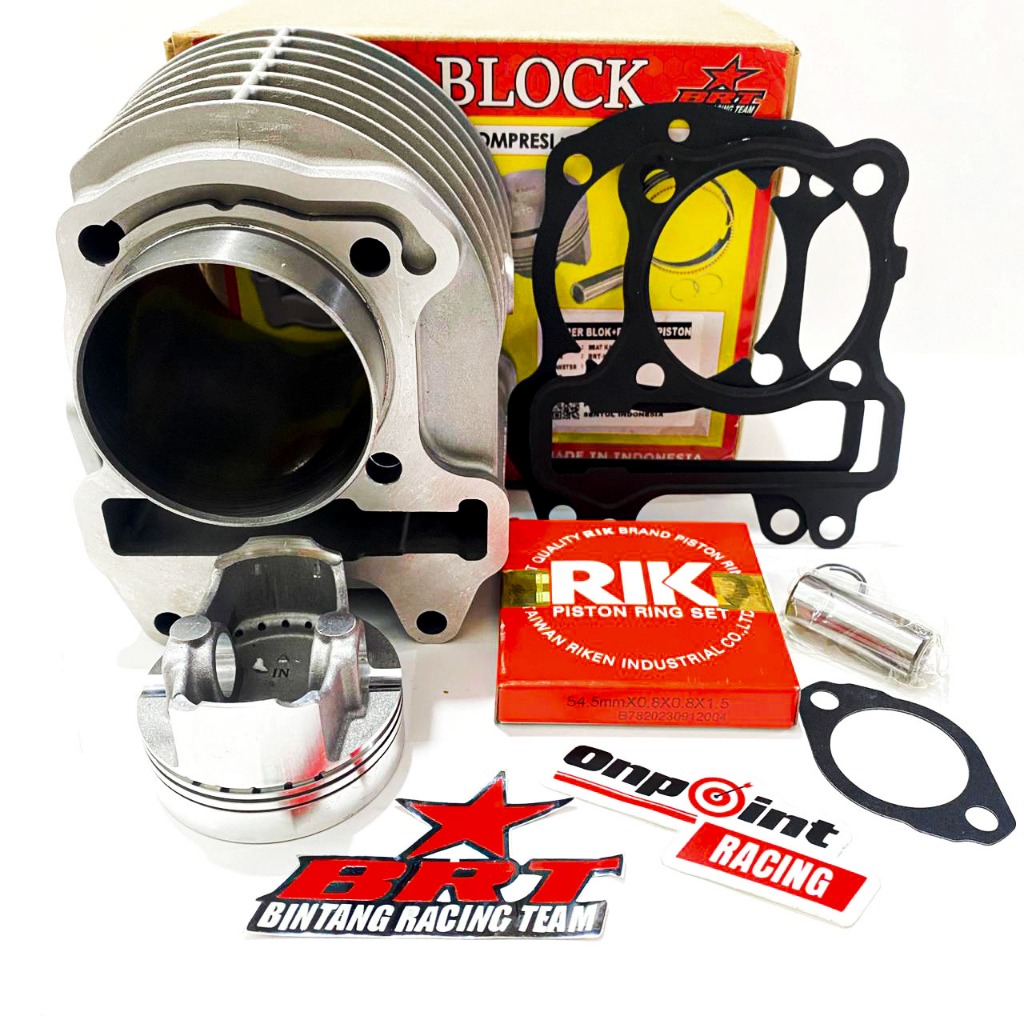 BLOK BRT BEAT KARBU SCOOPY SPACY KARBURATOR 54.50 BOREUP 130cc CAST IRON 100% ORIGINAL BRT