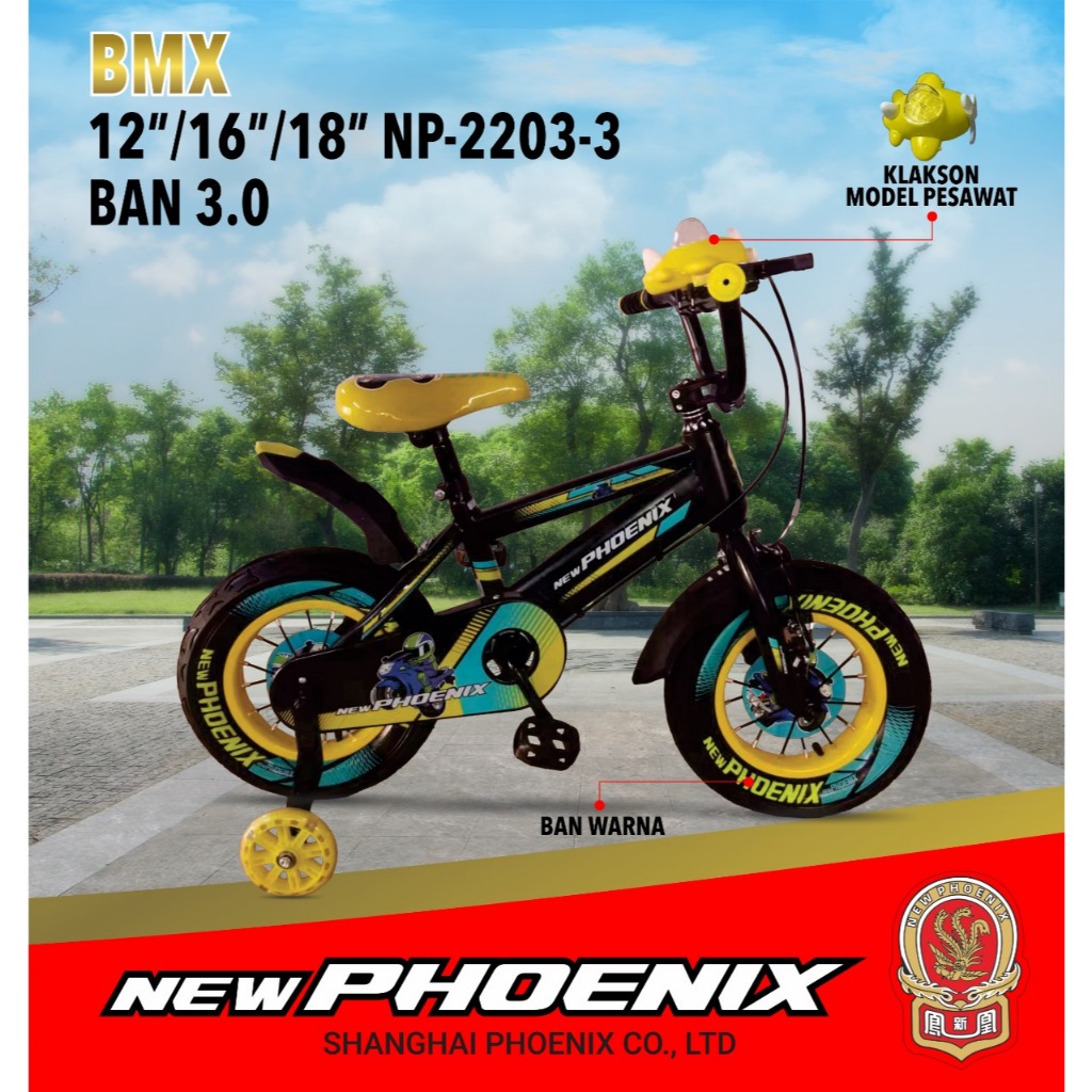Sepeda bmx uk 12, 16 dan 18 Merk Wofa, new phoenix ban 3.0