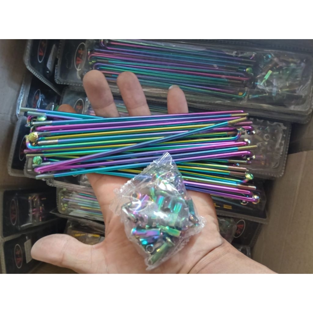 jari-jari motor ring 17 warna pelangi ukuran 159×9, 164×9