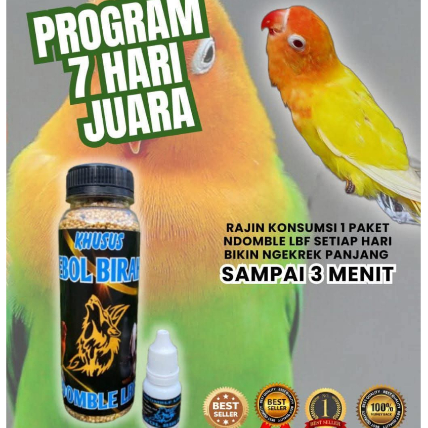 PAKET PAKAN NDOMBLE JEBOL BIRAHI LOVE BIRD PAKAN JEBOL BIRAHI DAN VITAMIN JEBOL BIRAHI LOVE BIRD UNT