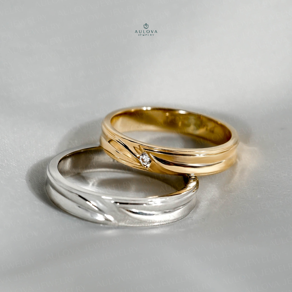 AULOVA JEWELRY FREE UKIR NAMA CINCIN COUPLE CUSTOM NIKAH KAWIN LAMARAN TUNANGAN BAHAN PERAK RUSTIC