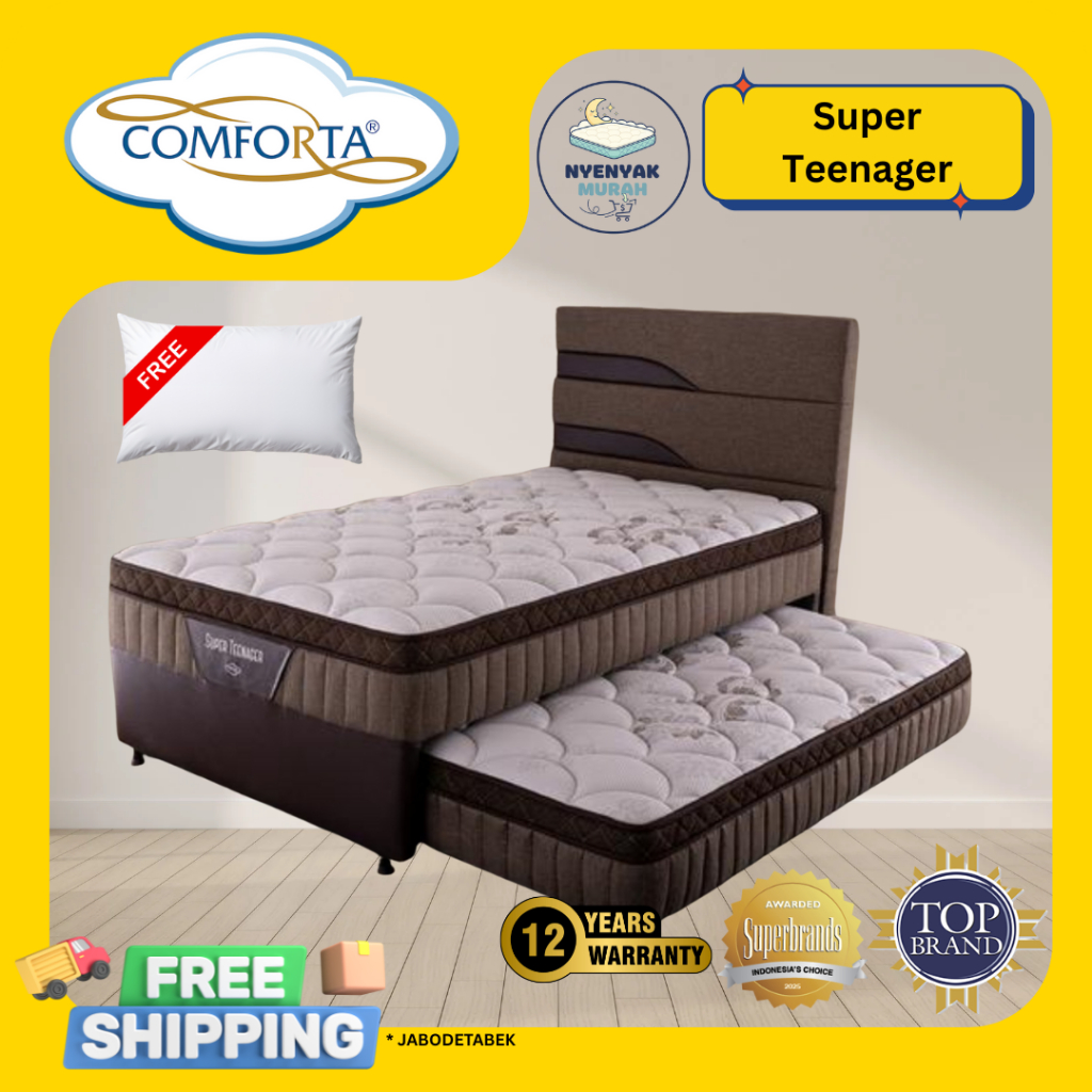 Kasur Springbed 2in1/Kasur Anak Sorong COMFORTA Super Teenager-Full Set Size 90x200 100x200 120x200