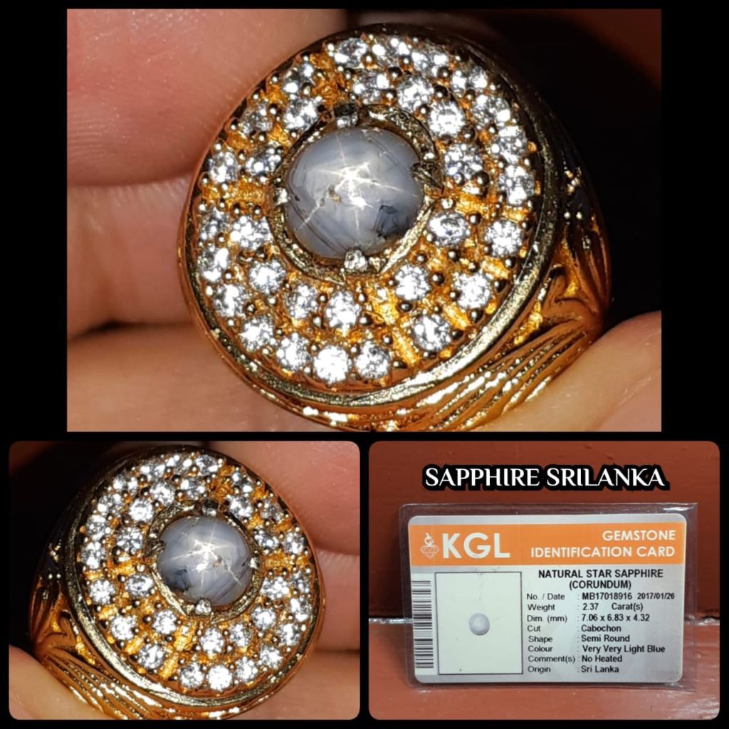 star sapphire Srilanka Ceylon + memo kgL