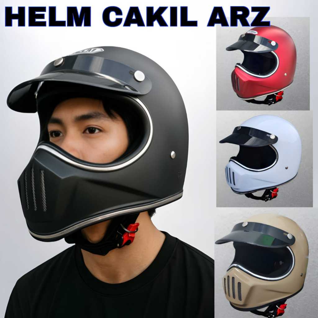 Helm Half Face ARZ CAKIL SNI/Helm Sport/Helm Cross/Helm Keren/Helm Pria/Helm Cowok