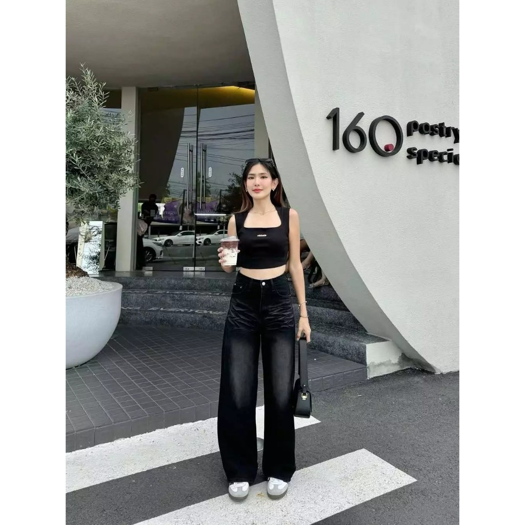 Baggy Jeans - Highwaist Baggy Jeans Hangover Wanita - Highwaist Wanita Jeans Loose Premium Quality