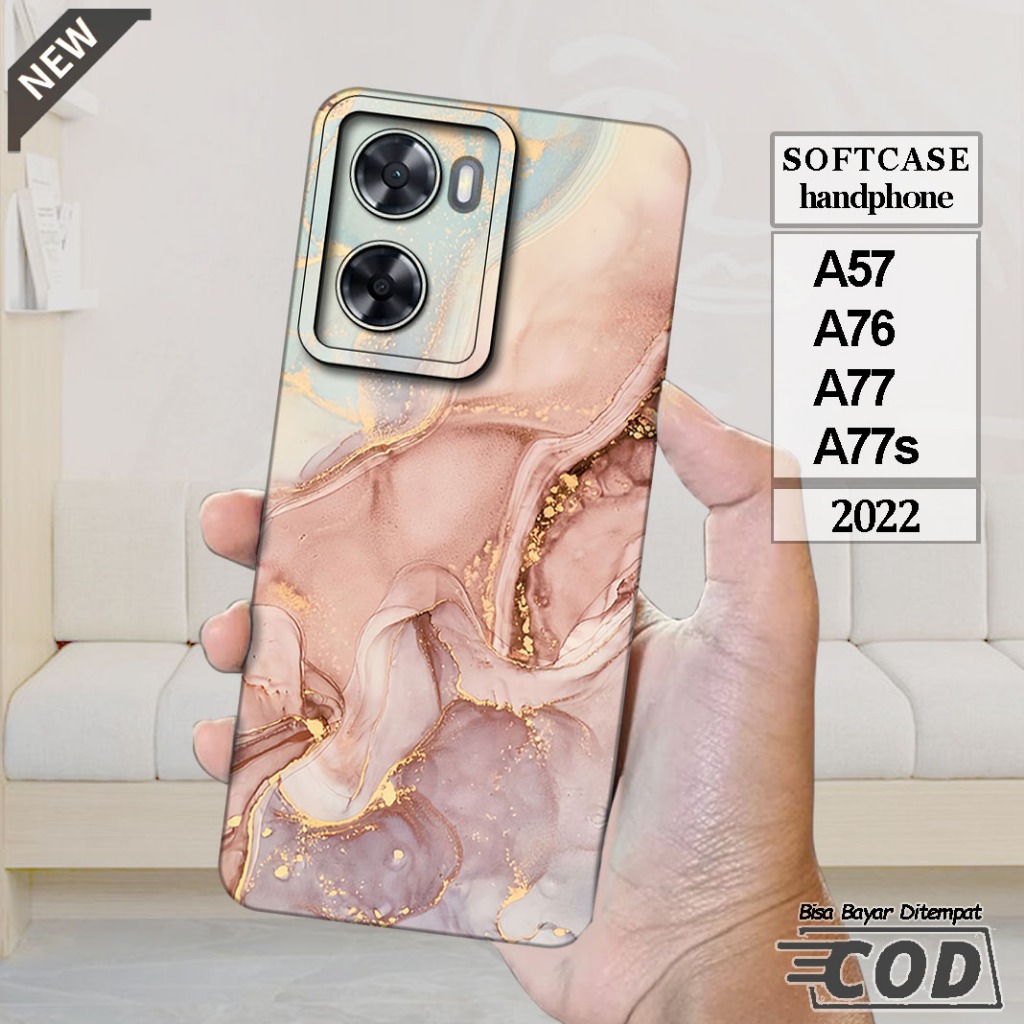Case OPPO A57  -OPPO A76 -OPPO A77 -OPPO A77s  _Casing Silikon  hitam bening lentur elastis keren