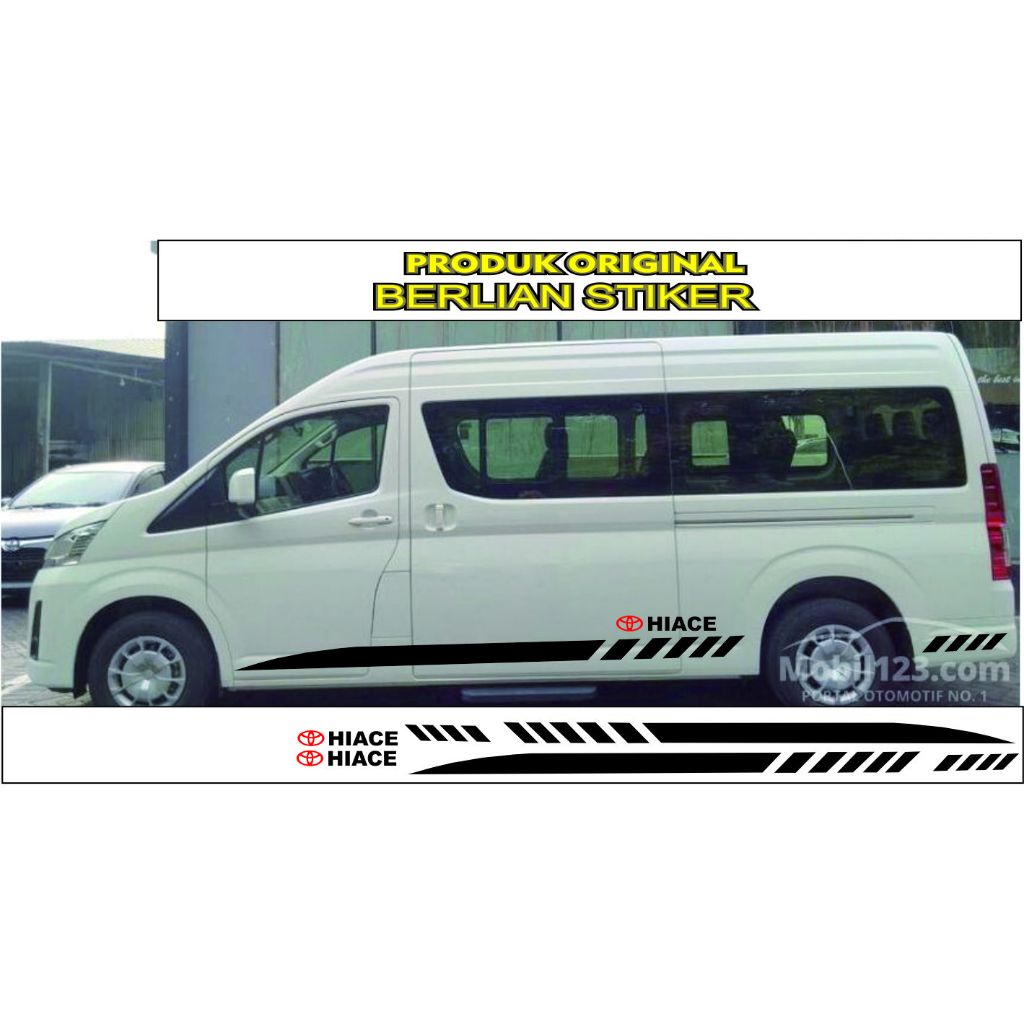 Promo stiker mobil toyota all new hiace cutting stiker lis bodi samping keren murah berkualitas eleg