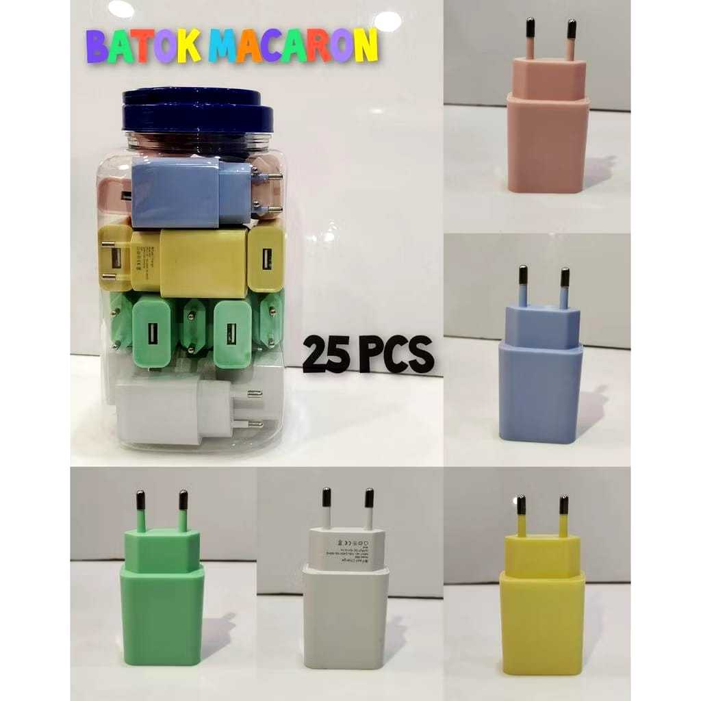 Batok Charger Macaron 3.1A Amper Fast Fast Charger Charging Kepala Batok Charger 1TOPLES ISI 25PCS A