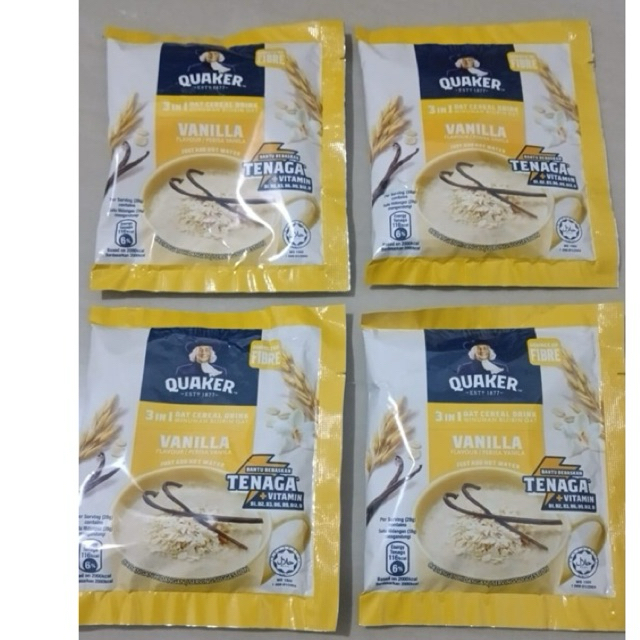 1 SACHET QUAKER OAT CEREAL DRINK VANILLA FLAVOR
