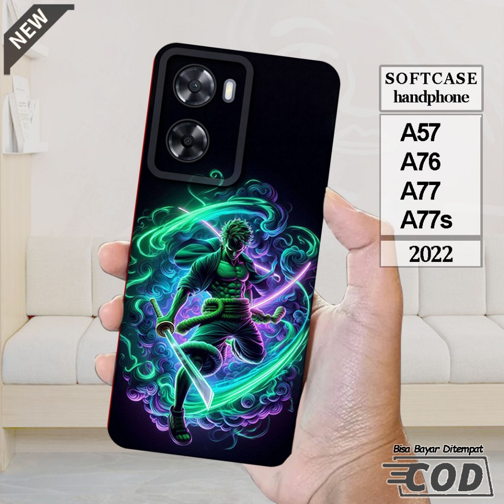 Case OPPO A57 _OPPO A76 _OPPO A77 _OPPO A77s  -Casing Silikon  hitam bening lentur elastis keren