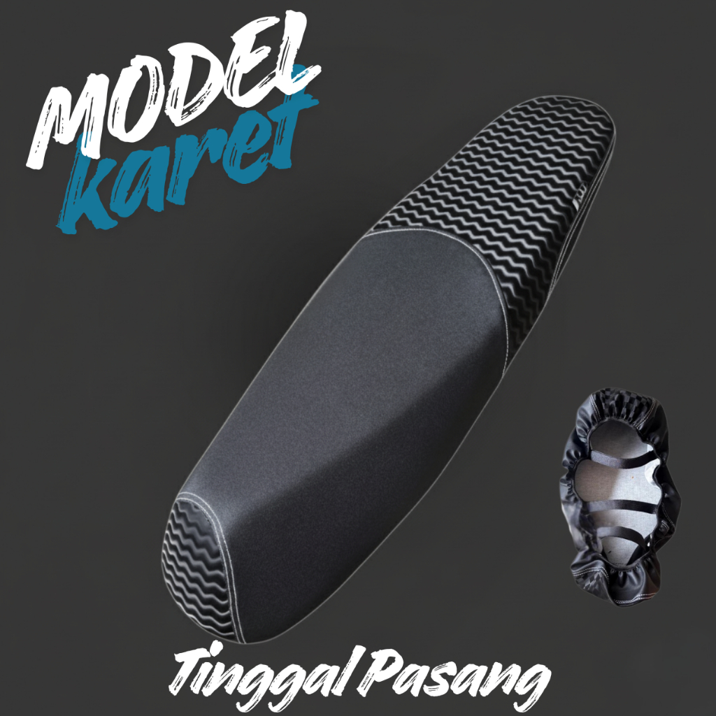 Kulit Sarung Jok Motor Beat Kulit Jeruk Motif karbon kotak catur 3D Gelombang Putih Super Tebal Anti