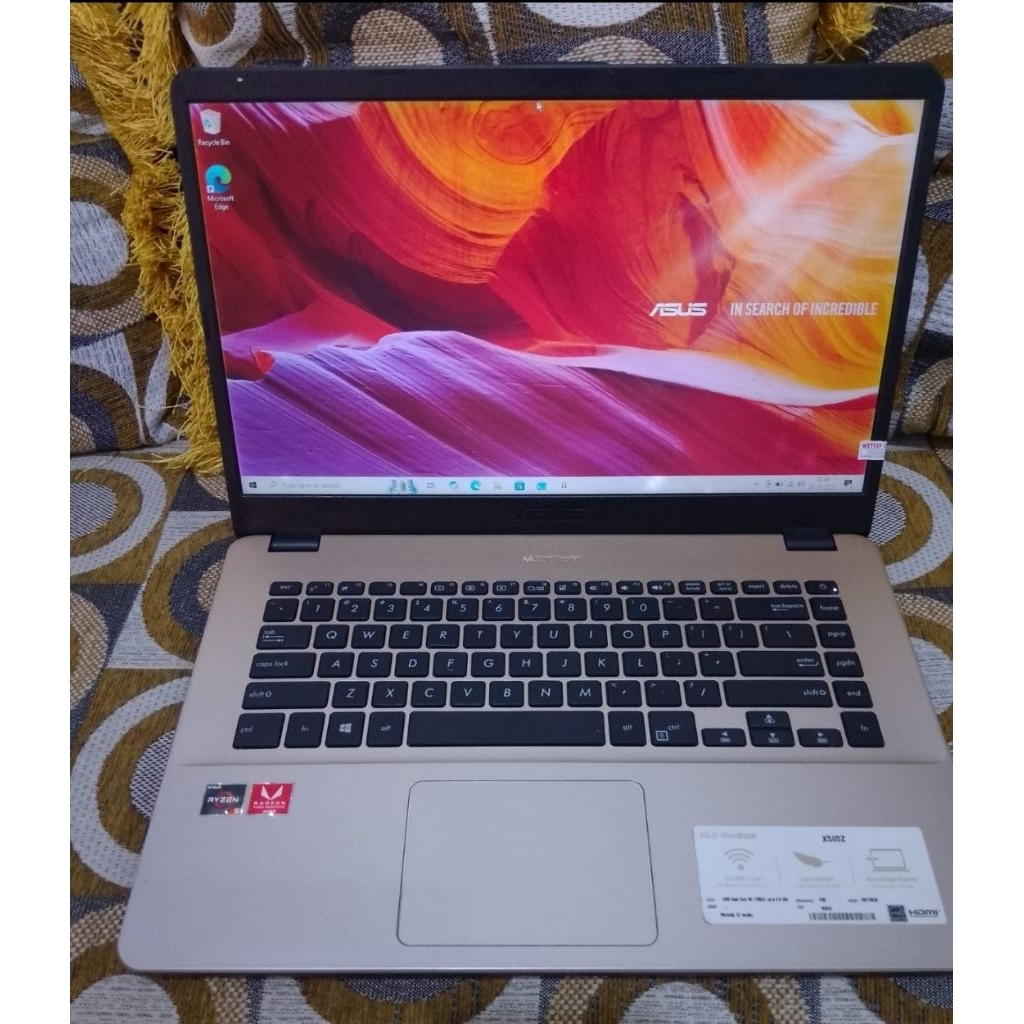 Termurah LAPTOP ASUS VIVOBOOK X505ZA AMD RYZEN 5-2500U RADEON VEGA 8 RAM 8/256 SSD SECOND MULUS NO M