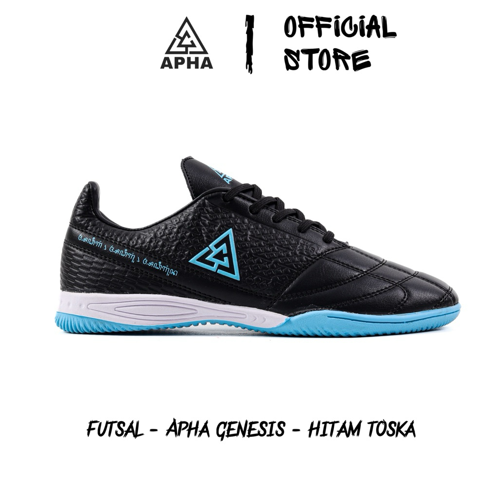 APHA - Sepatu Futsal Apha Genesis Hitam Toska