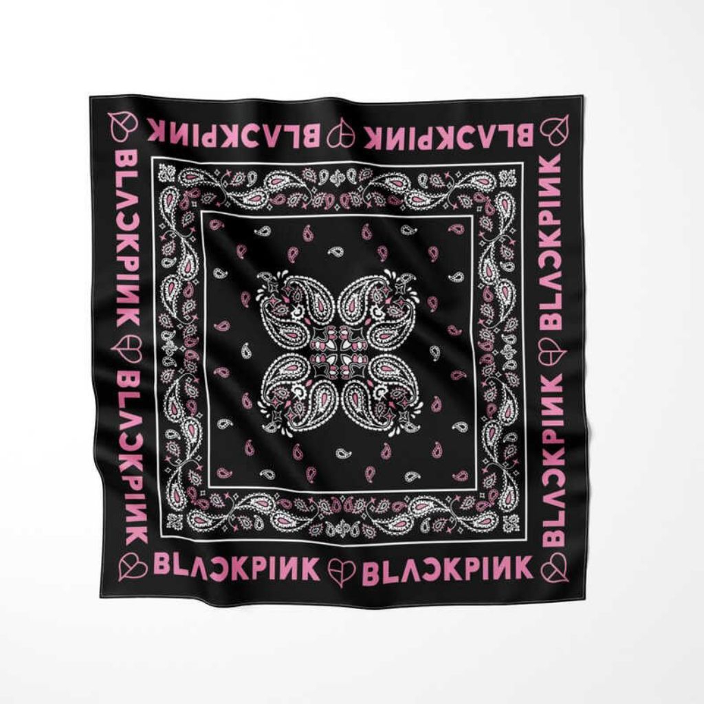 Bandana Scarf Blackpink Deadline Merch pop up | Blackpink Scraf Deadline word tour 2025 Ukuran 70x70
