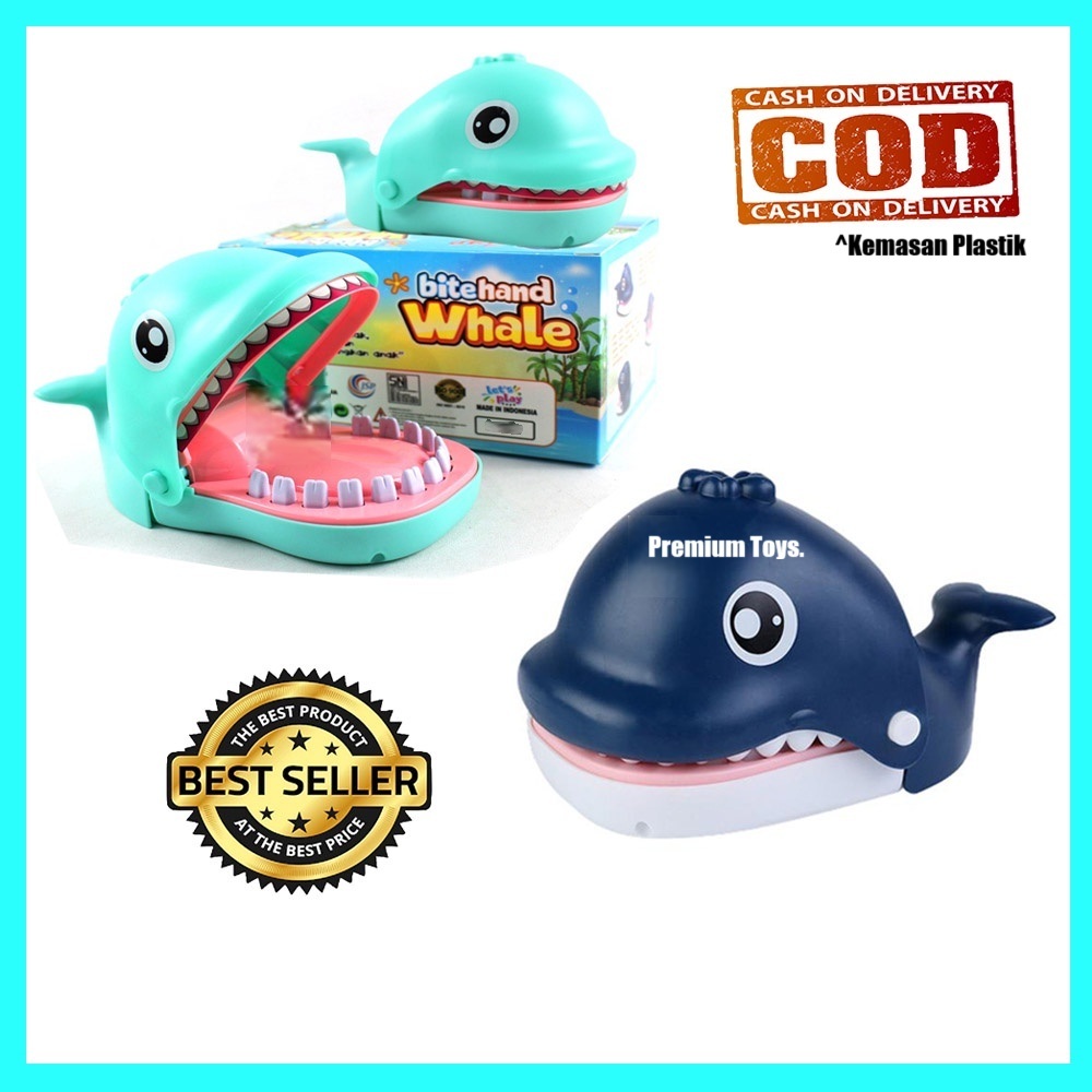 PREMIUM TOYS - Mainan Anak Whale Gigit Jari Ikan Paus - Mainan Prank Gigit Jari Paus