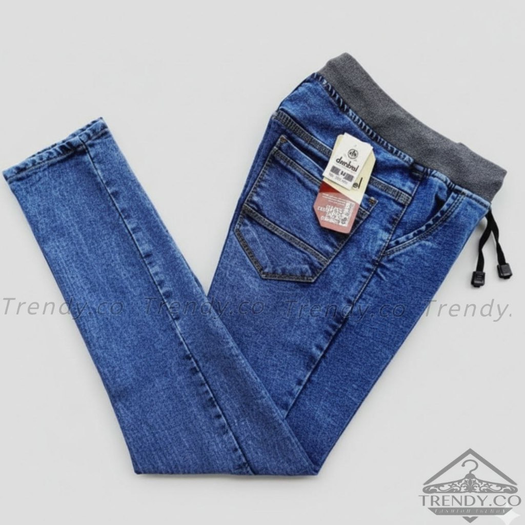 CELANA JEANS PINGGANG KARET / CELANA PANJANG PRIA PINGGANG KARET