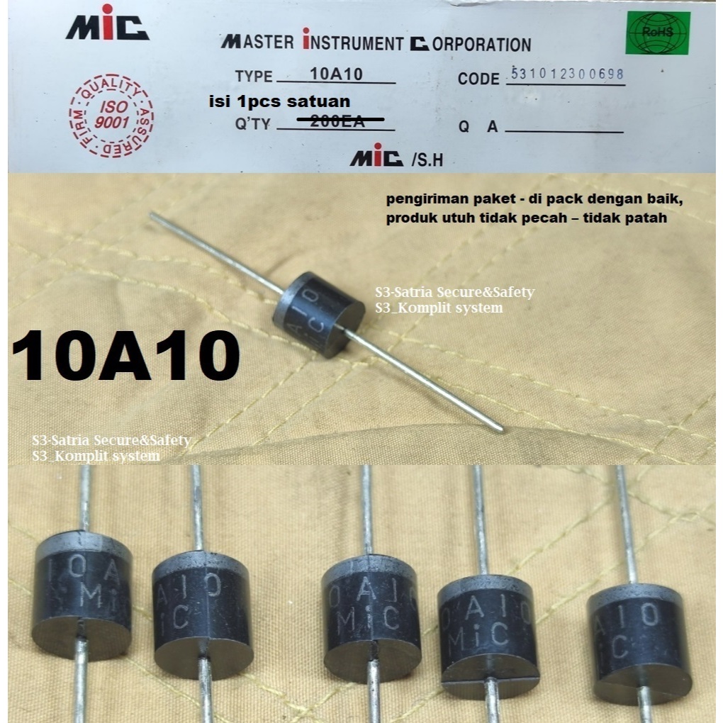 satuan 10A10 Dioda Mic 10a10 minimal 20pcs MIC diode 10A 10 10 A 10