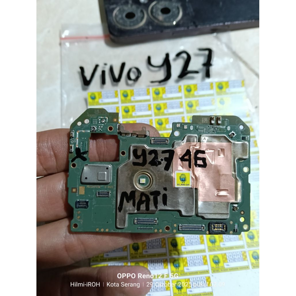 mesin Vivo y27 4G RAM 6/8 mati matot MMC cpu utuh cek foto BAHAN teknisi