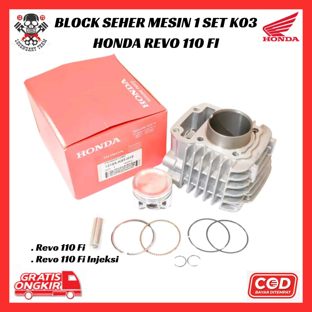 Block Seher Revo 110 Fi - Blok Seher Komplit Honda Revo 110 Fi - Revo 110 Fi Injeksi K03