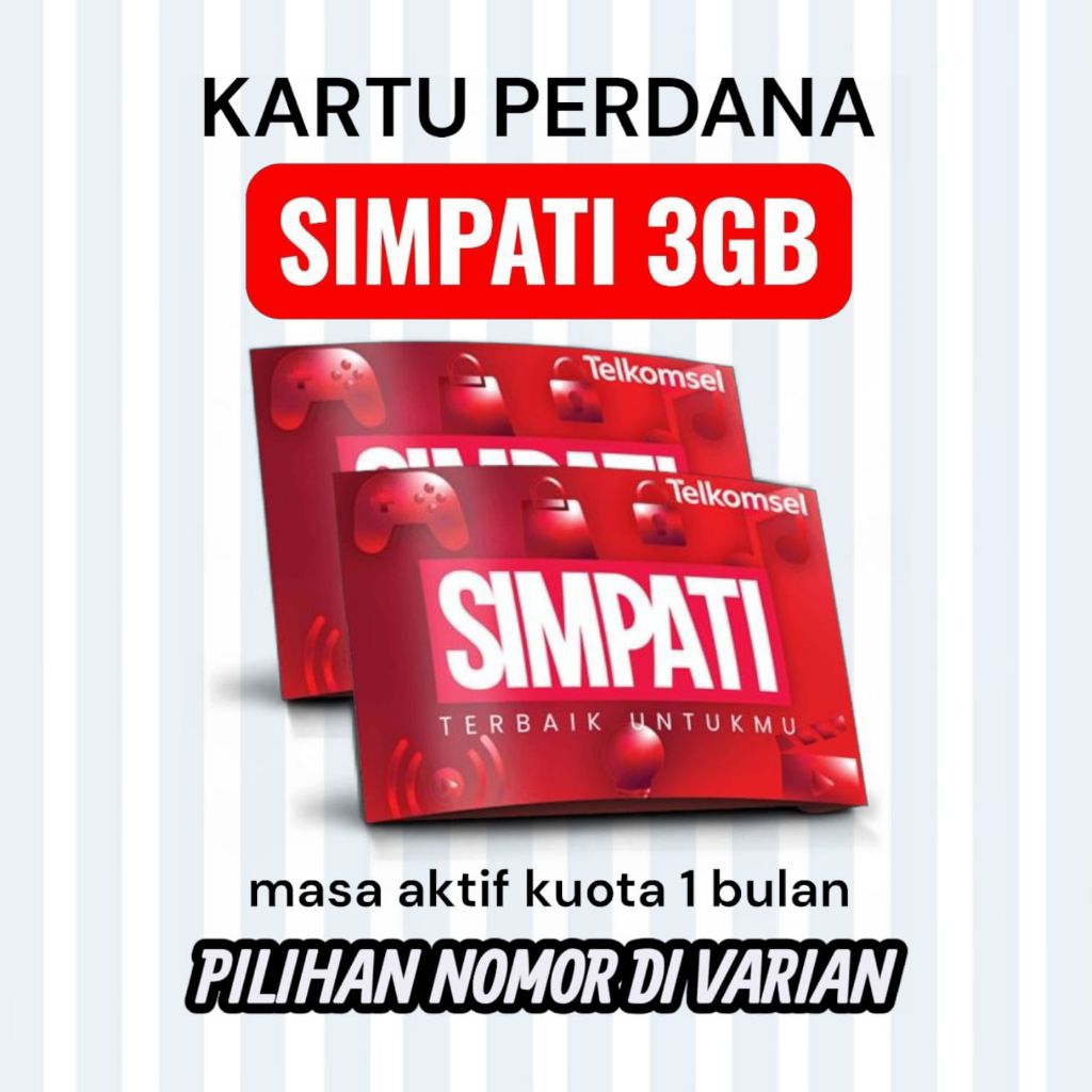 Nomor cantik simpati  kuota 3gb