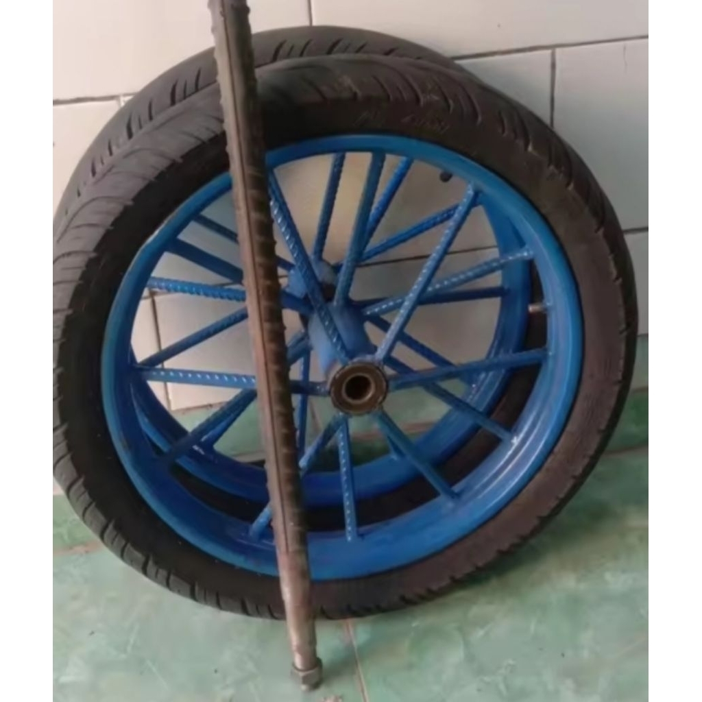 RODA GEROBAK DORONG BEHEL RING 14 BERIKUT AS, TINGGAL PASANG SAJA