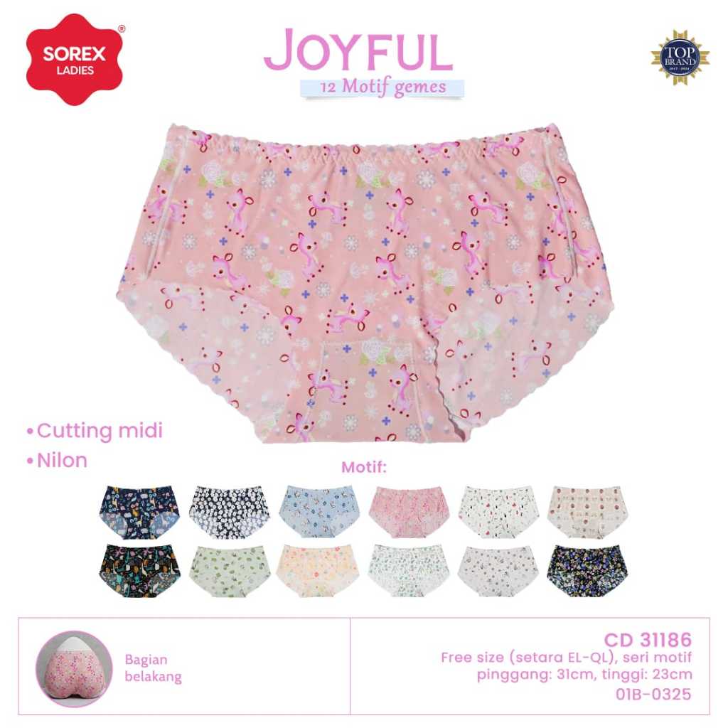 Celana Dalam Wanita Sorex Seamless 31081 - 31186 Motif | Cd Wanita Sorek Tanpa Jahitan