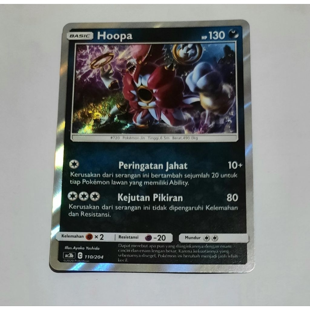 Kartu Pokemon Hoopa Ac3b tipe dark bahasa indo tcg