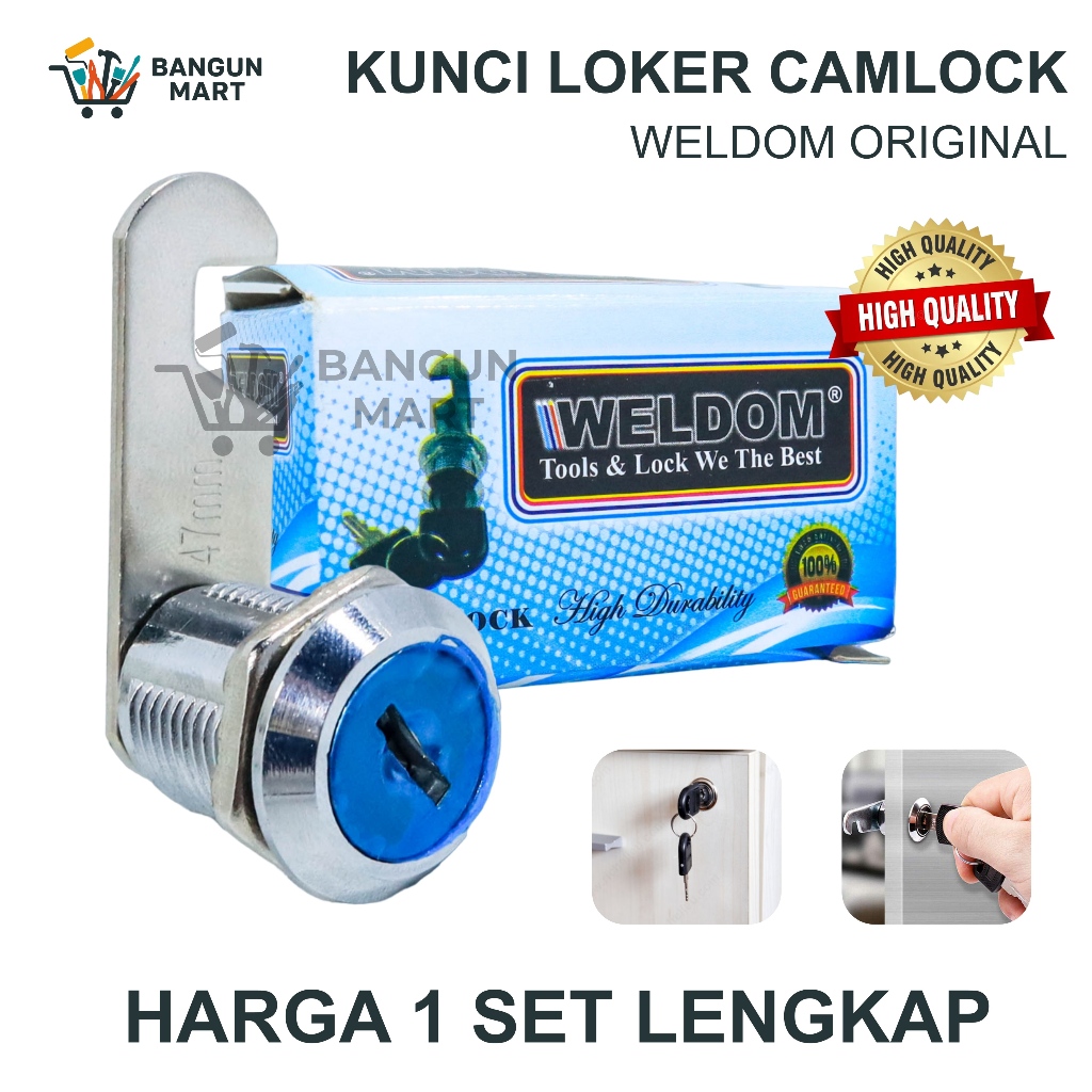Kunci Loker Camlock Panjang Silinder 16 mm dan 20 mm / Kunci Locker Laci Lemari / Kunci Camlock Lema