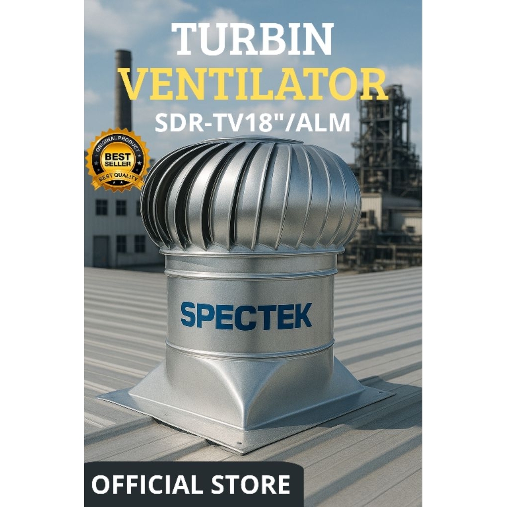 Turbin Ventilator SPECTEK SDR-TV18” Aluminium – Ventilator Atap Pabrik Tanpa Listrik Anti Karat