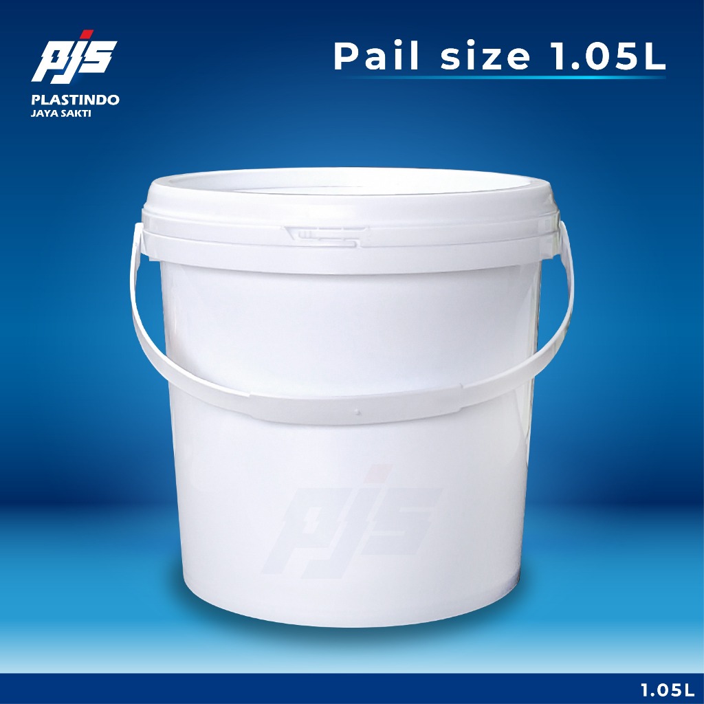 Ember Bucket Cat Kurma 1L Tapered (1KG)| Ember Plastik Full Set Tutup 1L Tapered | Pail Plastik Tape