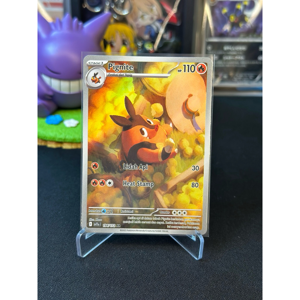 Pokemon Pignite 194/172 AR Hitam Putih Indonesian