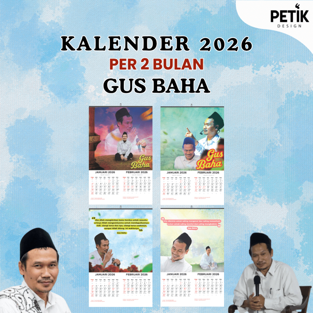 Kalender Dinding Gus Baha NU 2026 6 Lembar Klem