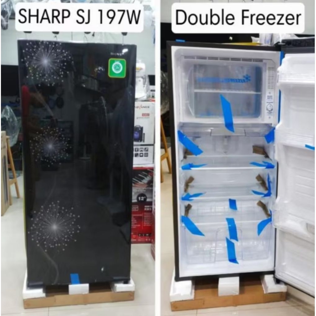 kulkas sharp 1 pintu sj-x197w-dw hs lemari es new shine double freezer low wattage low voltage frize
