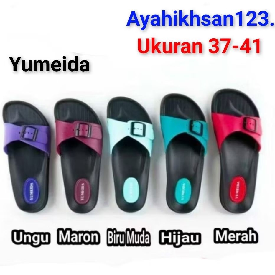 YUMEIDA 9061 Sandal slop karet wanita/perempuan ukuran 37-41