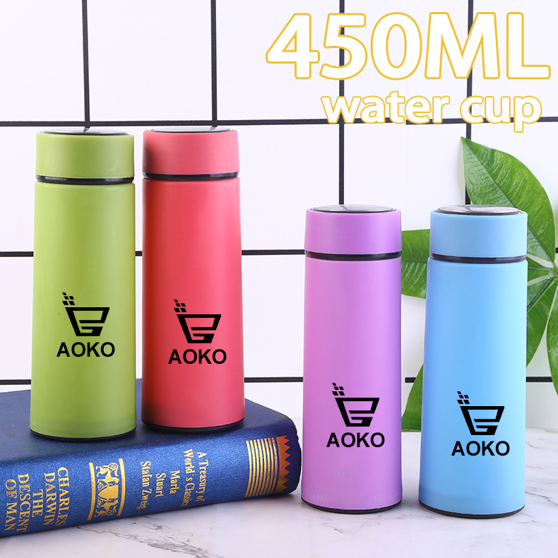 Botol Minum Kaca PREMIUM STAINLESS THERMOS LIFE 450 ML - Termos Air Minum Panas Dan DIngin Botol Kac