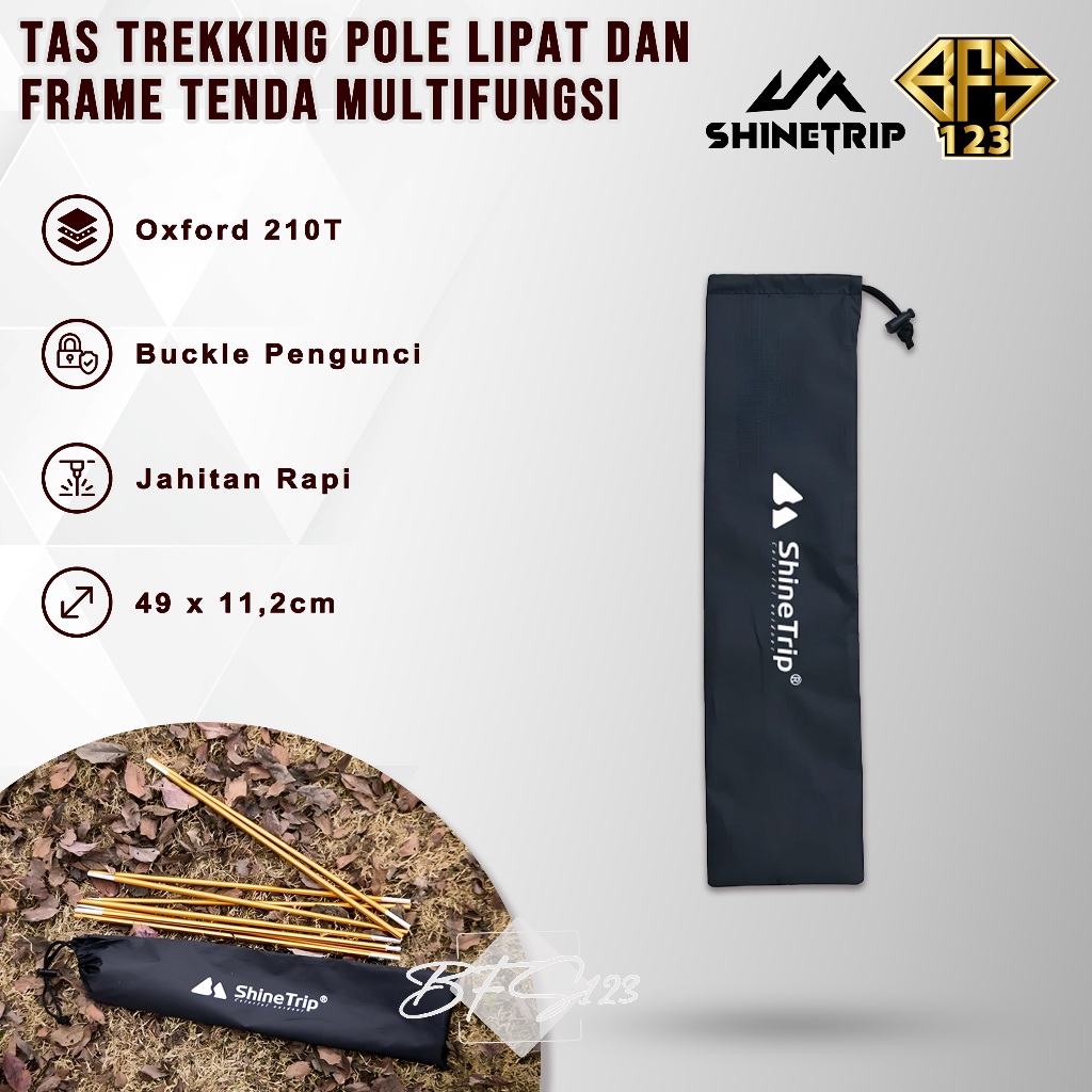 SHINETRIP Tas Trekking Pole Lipat Sport Running Hiking Sarung Frame Tenda Oxford Cloth 210T Camping 