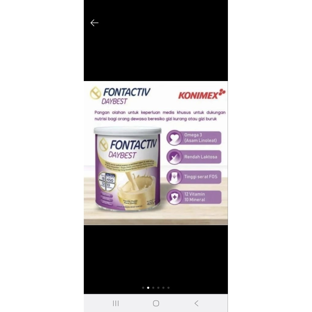 SUSU FONTLIFE FONTACTIV DAYBEST 400GR / KALENG